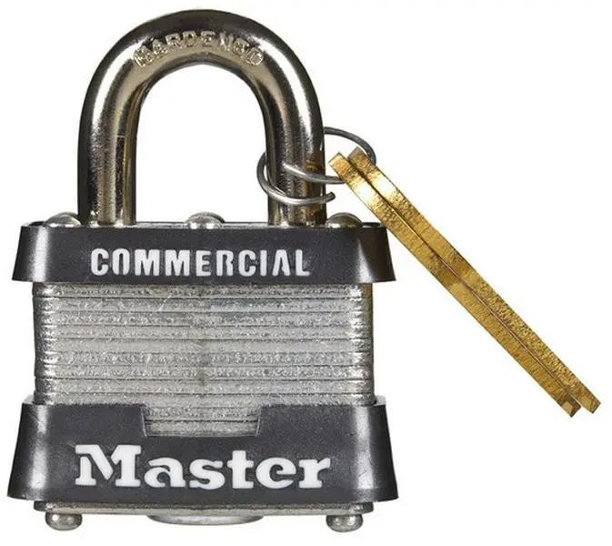 Masterlock 3KA#3918 Keyed Padlock (6 pk), 1-1/2 in. Lockable Metal Shackle (3/4 in.), 4-Pin Cylinder, Dual Locking Levers, Pry Resistant, Shackles