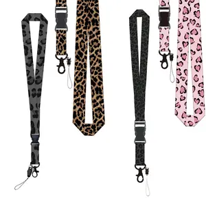 Cool Leopard Print Lanyard Set, Detachable ID Holder Badge Holder Badge Reels Keychain Phone Strap, Office Supplies for Healthcare Workers Nurses Caregivers