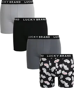 Lucky Brand Men's Boxer Briefs 4 Pack Soft Stretch Performance Underwear with Contour Pouch