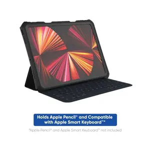 onn. Waterproof Tablet Case for iPad Pro 11" (3rd, 4th generation) - Black