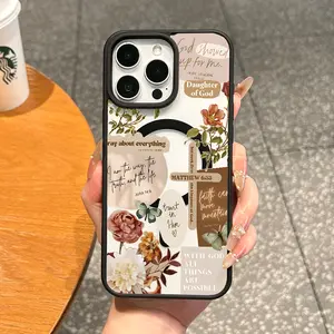 Premium Magnetic Smartphone Casing for iPhone 11/12/13/14/15/16/17 Pro Max, MagSafe Ready, Anti-Fall, Ultra-Thin, Floral Spirituality Design | Cellphone Devices Accessories for Everyday Use