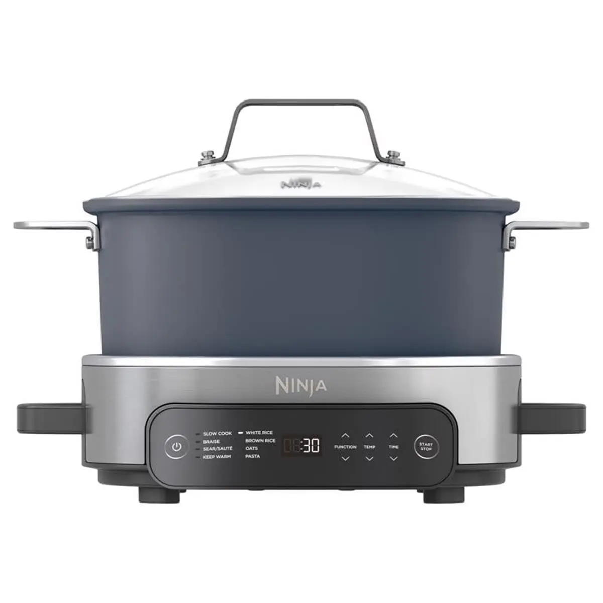 6082542 6.5 qt. Stainless Steel Multi-Cooker, Gray Cooking Pot, Ideal for Pasta, Oats, Braise, Fits 7-Lb Roast, Brown & White Rice Compatible