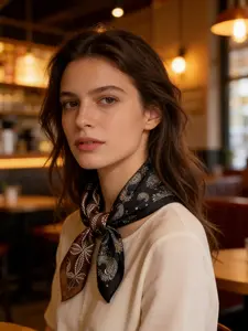 Spring Summer Fashion Vintage Patchwork Cashew Flower Print Multifunctional Scarf, Perfect for Romantic Daily Use, Office, Parties