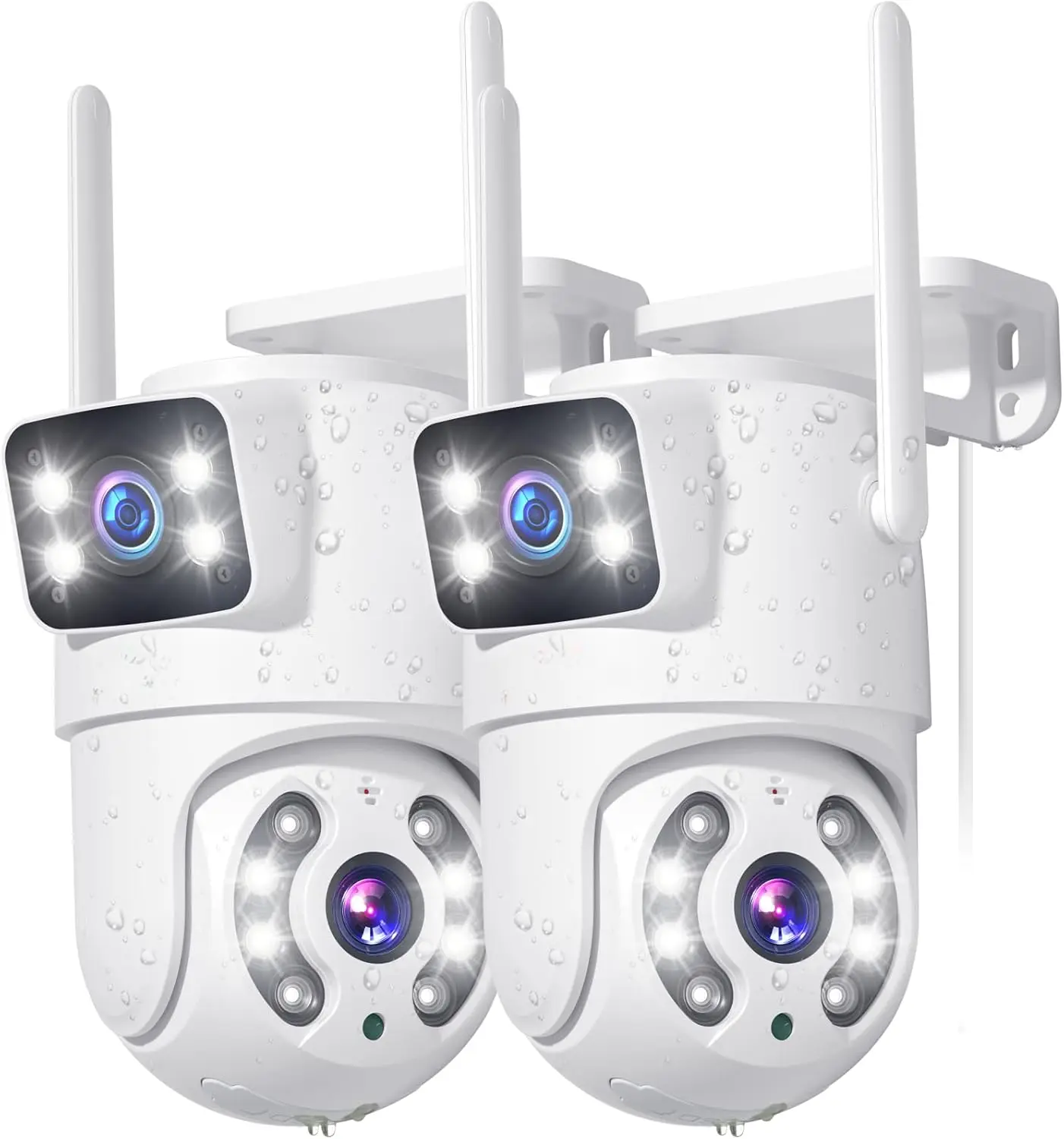 6MP Dual Lens Linkage 6MP Pan/Tilt Security Camera Outdoor, WiFi Camera, Auto Tracking, Human Detection, Light Alarm Floodlight, Color Night Vision, 2.4G WiFi, 24/7 Record