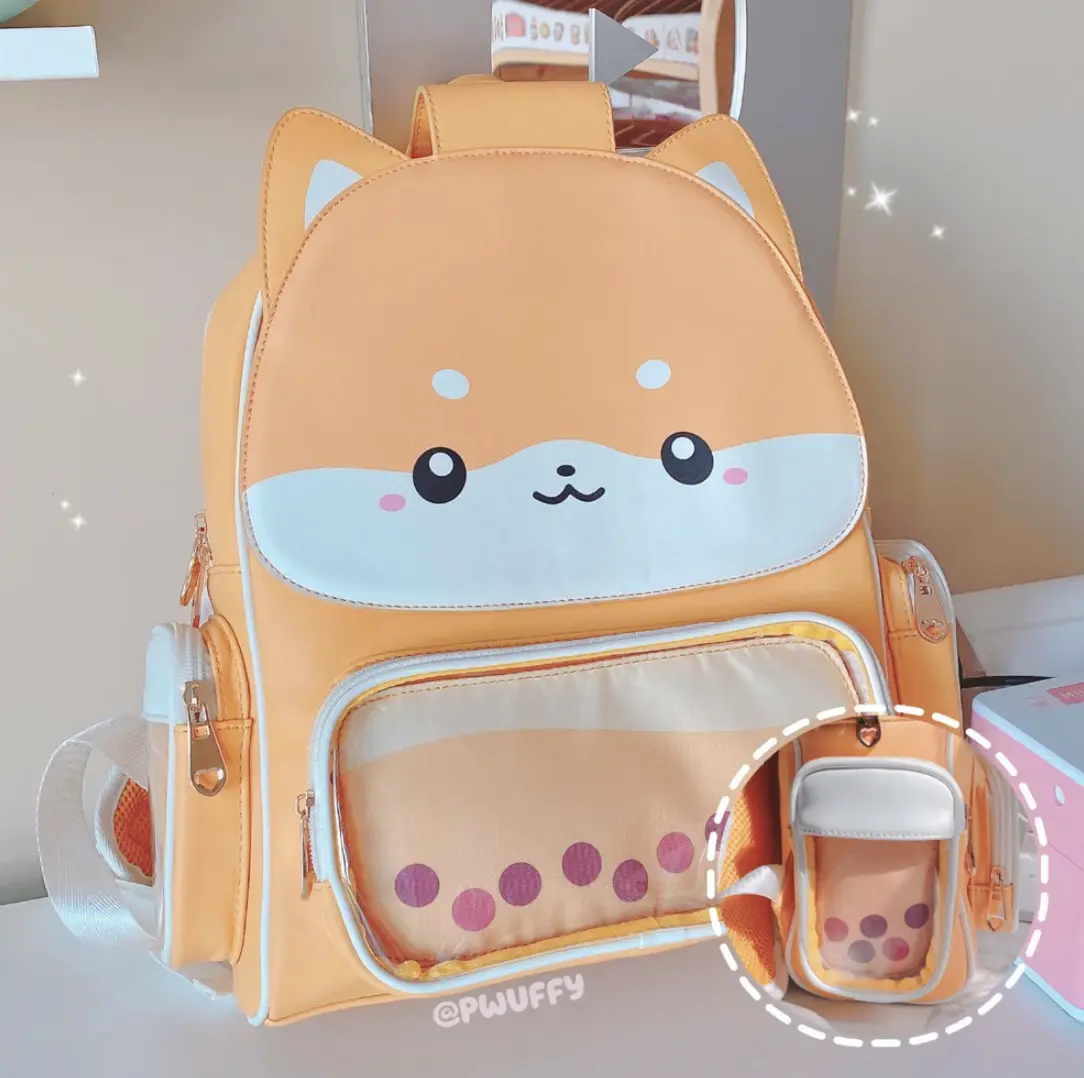 Pwuffy Peach Shiba Boba Ita Backpack