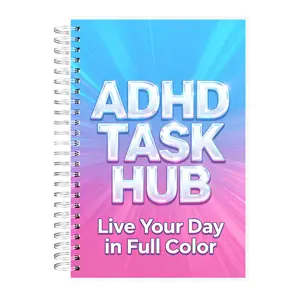 ADHD HEAVY WEAR Planner Notebook for Focus Productivity Task Management 120 Pages 100gsm Paper Color Coded Sections Durable Spiral Bound Cover 8.5 x 5.9 Inches Goal Setting Task Prioritization Habit Tracking hobonichi  planner  adhd  fidgets