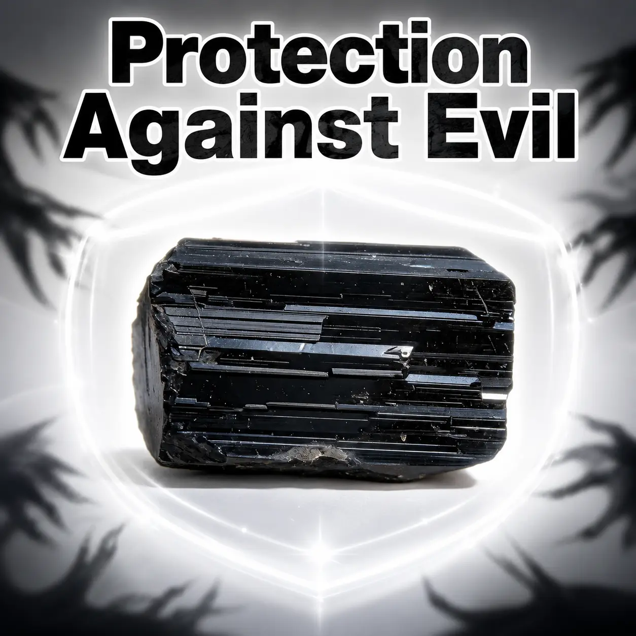 Black Tourmaline Protection Crystal Set - Block Negativity & Protect Your Aura, 1.97-2.76in Raw Stone with Affirmation Card & Velvet Pouch