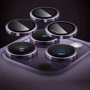 Camera Lens Protectors For iPhone 15 16 14 Plus Pro Aluminum Metal Ring Glass Case Film Smartphone Camera Accessories Mobile Lens Protection Accessories