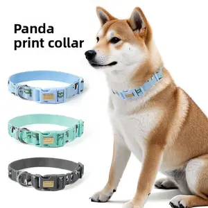 Personalized Engraved Nylon Printed Dog Collar, Reflective Anti-Lost Pet Neck Collar for Medium & Large Dogs