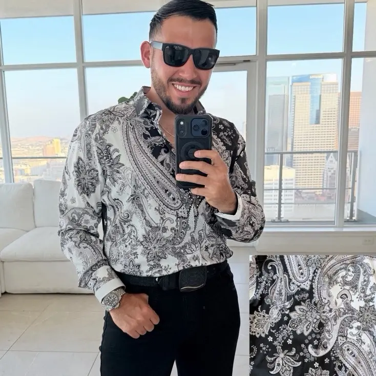 STONE PAISLEY RHINESTONE LONG SLEEVE (SLIMFIT)