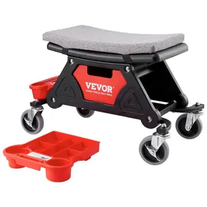 SummerWinsHeavy-Duty Mechanics Stool, 300 LBS Capacity, 4 Rolling Wheels, 3 Slide-Out Tool Trays & Drawer, Car Repair & Automotive Maintenance Tool for Home Garage DIY, Car Repair Tool, Automotive Maintenance Toolsdealsforyoudays