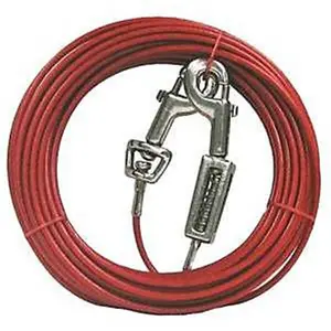 212 MAIN Large Size Weight-Rated Outdoor Dog Tie Out - 30 ft, Vinyl Coat, Heavy-Duty Training & Behavior Aid for Large Dogs
