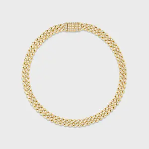 Iced Micro Prong Cuban Bracelet (Gold) - 6mm