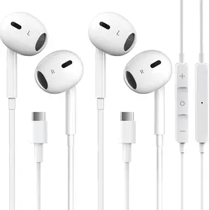 USB C Headphones for iPhone 17/16/15 Pro Max Plus Type C Earphones with Microphone & Remote Noise Cancelling Earbuds for iPhone 17/16/15 Pro, iPad, Galaxy S23/S22/S21/S20/Ultra Note 10/20 Audio Headset Electronic
