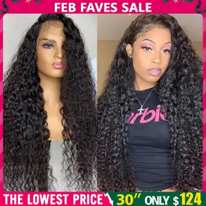 Bling Hair Deep Wave Wig 13x6 HD Lace Frontal Wigs Brazilian Deep Wave Curly Human Hair Wigs For Black Women Preplucked