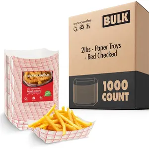 Paper Trays - Red Checked - 2lbs - 1000 Pack
