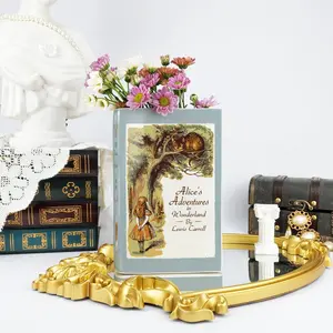 Al!ce's Adventures in Wonderland Ceramic Book Vase, Vintage Book Vase Decor, Ceramic Decor, Book Shaped Flower Vase, Bookish Gift, Home Decoration