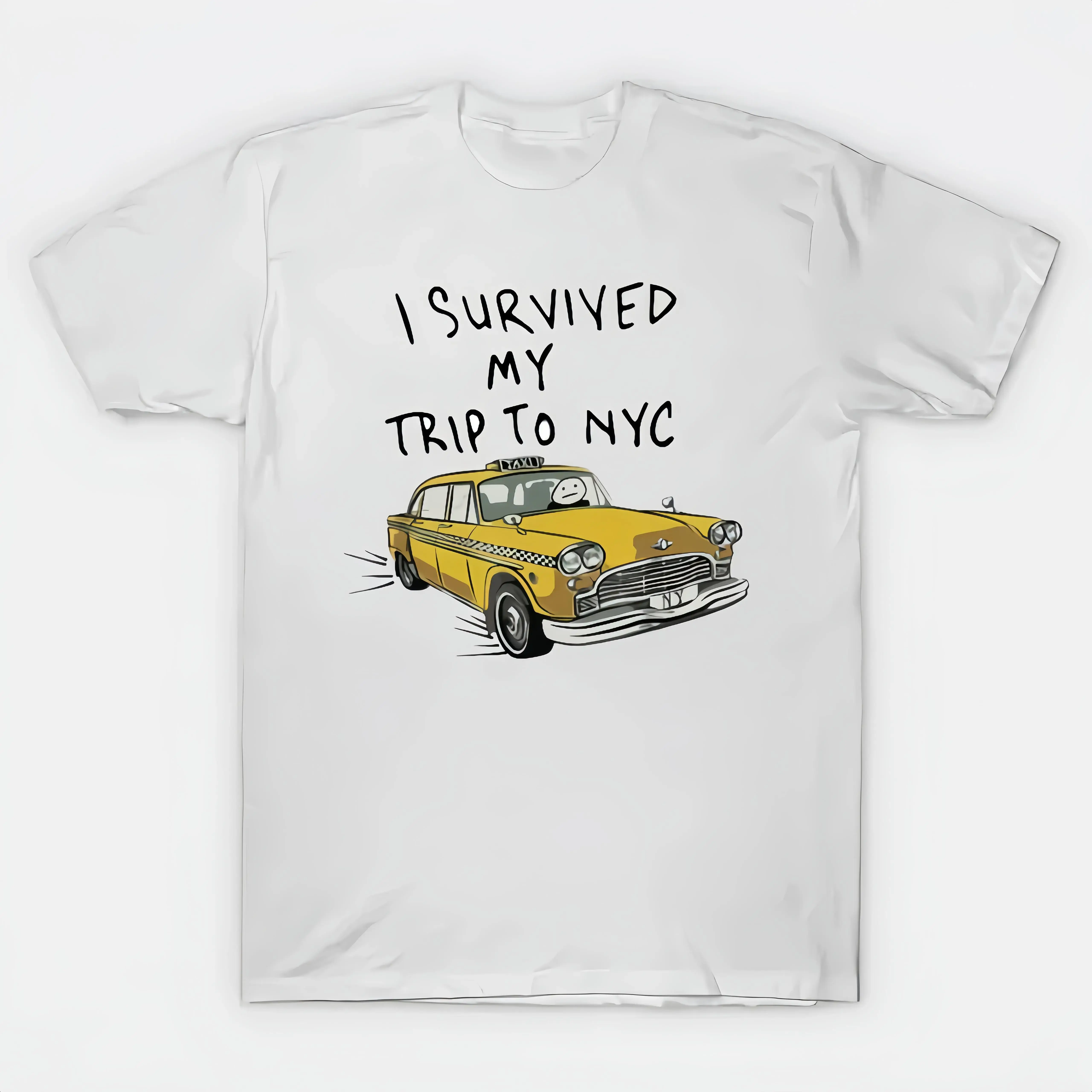 Tom I Survived My Trip To NYC White T-Shirt Size S-3X Casual