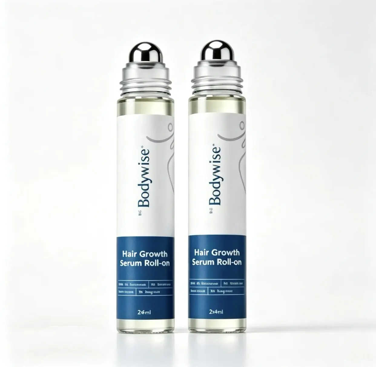 2 Bottles BeBodywise Advanced Hair Density Roll-On Serum 25 ml | 5% Saw Palmetto, 3% Rosemary, 1% Caffeine Herbasome & 3% Fenugreek | Scalp Serum for Reduced Hair Fall | Men & Women