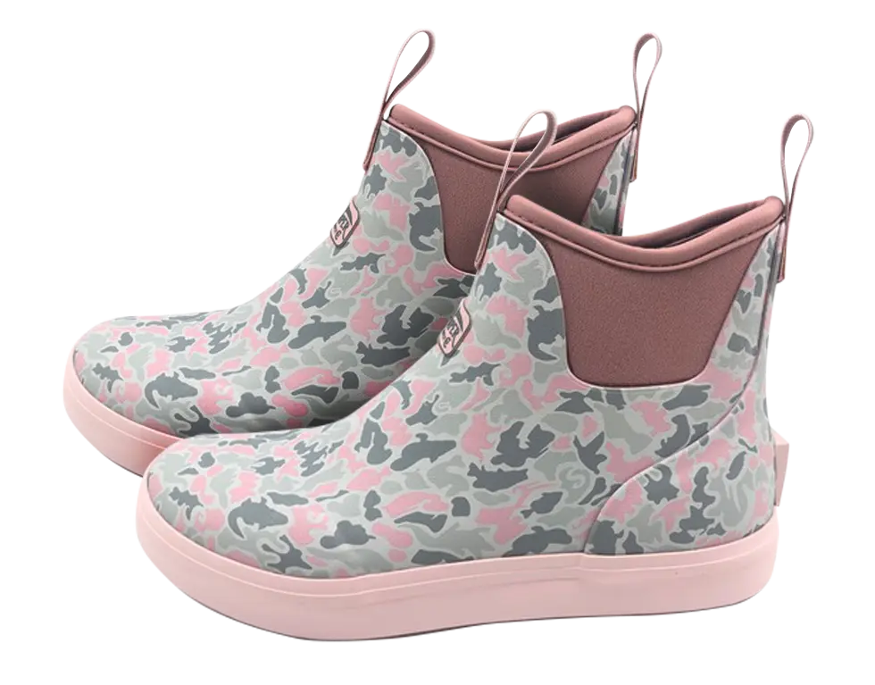 Swamper Supply Women’s Water Moccasin Deck Boots – Waterproof Pink Critter Camo Deck Boots
