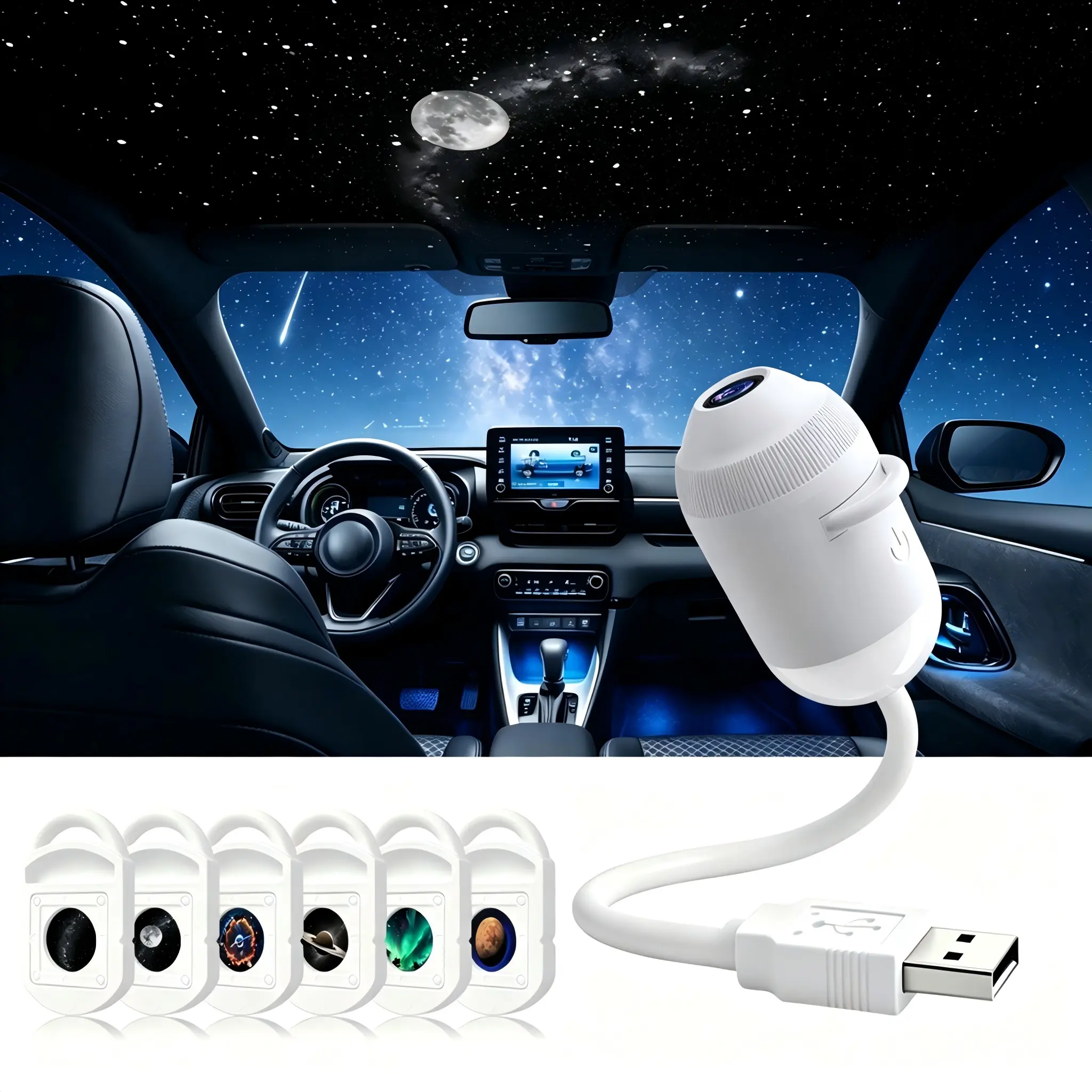 Galaxy Projector 2-in-1 Starry Sky Projector, Galaxy Star Projector Starry Projector Light, Galaxy Dual-Mode Night Light, Galaxy Projector USB