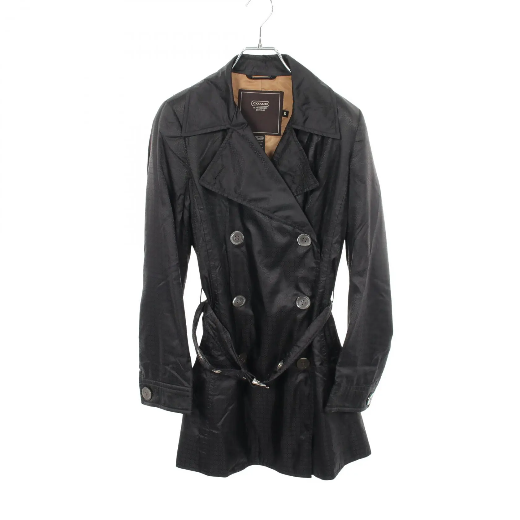 Pre-owned coach Polyester Small Leather Goods Double Breasted Coat 0107262104102509466