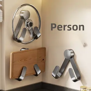 Multi-Functional Kitchen Storage Rack, Wall-Mounted Pot Lid Holder, No Drilling Required, Space-Saving Organizer for Cutting Boards