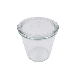 212 MAIN 6-Piece 19.6 oz Airtight Jars with Glass Lids & Mold - 3.93 Dia. x 4.33 in Transparent Reusable Weck Jars, Bokocook Kitchen Food Storage Containers, Snack Container