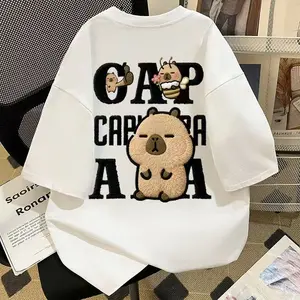 Women's 3D "CAP CABRARA ANA" Animal Print T-Shirt, Y2K Aesthetic,  Fabric, Elastic Ribbed, Oversized Streetwear, Short Sleeve Casual Summer Top, Puerto Rico Football Fan, Comfortable Fit - Anniversary Womenswear Clothes