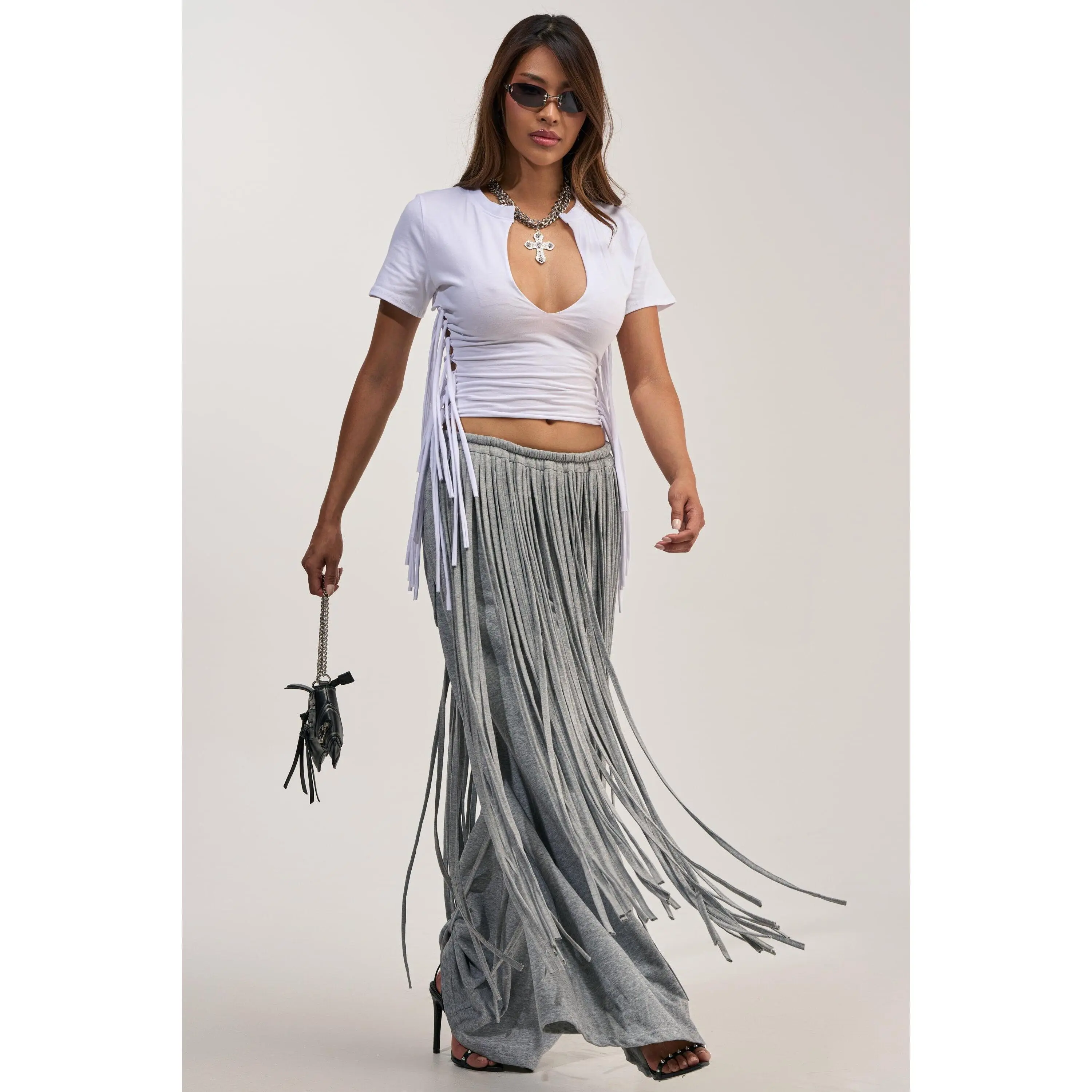 TRY ME FRINGE WIDE LEG JOGGER