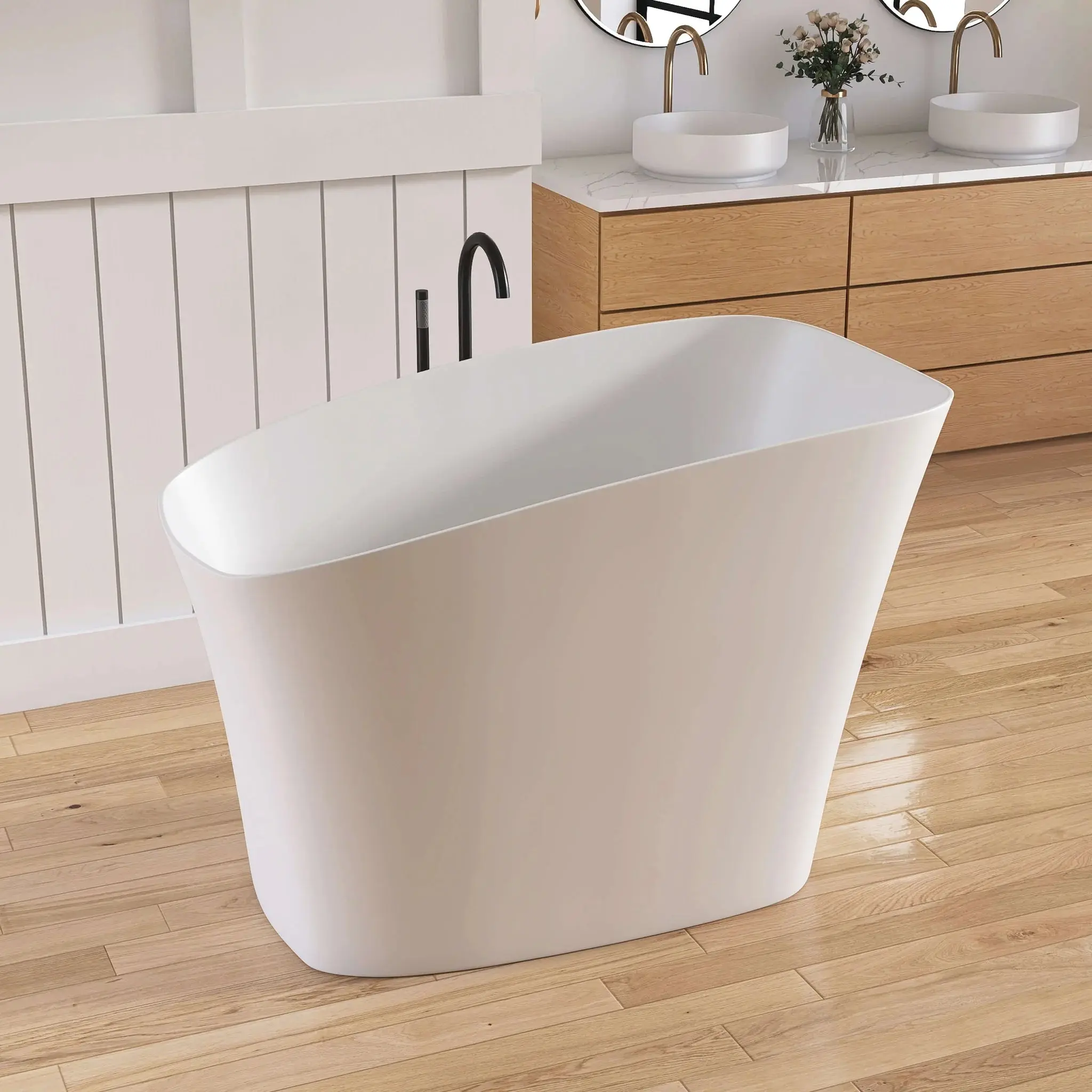 Dowell 51" Japanese Soaking Tub Solid Surface Freestanding Bathtub-BT230 Series