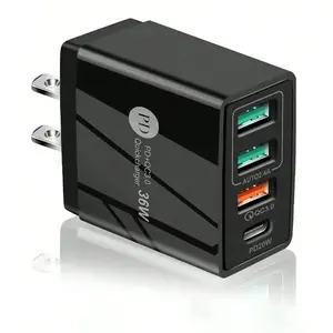 36W USB-C Power Adapter, Four-Port Fast Charging Charger, PD USB-C Type C Wall Charger, Compatible with iPhone 12/13/14/15, Samsung, Android, Electronic, Devices, High Speed Charger