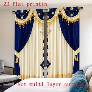 Modern Floral Curtain, Durable Polyester Fabric, Artistic Decoration for Living Room, Bedroom, Kitchen, Bathroom, Contemporary Style