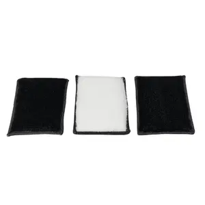 Autofiber Scrub Ninja Max - 3 Pack Microfiber Cleaning Pads with Nylon Brush Material for Deep Surface Cleaning