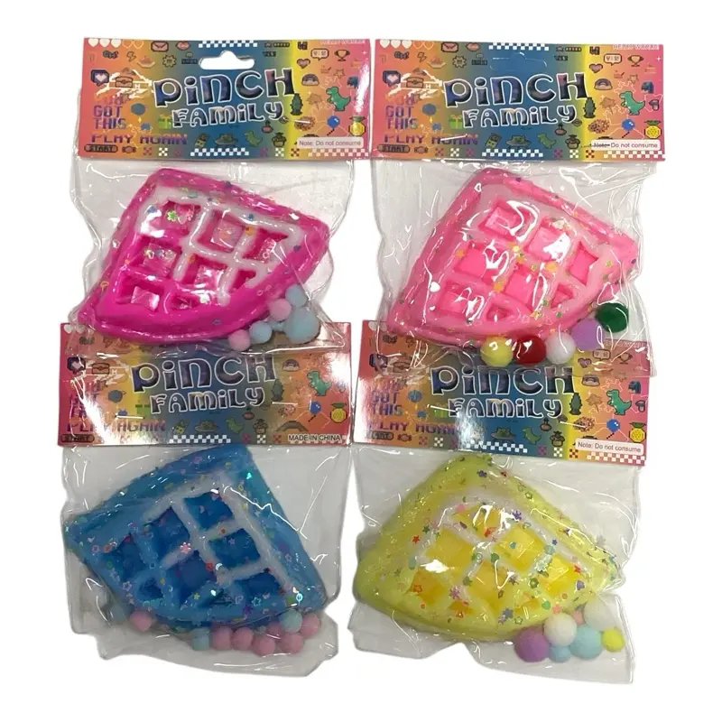 Pinch Family Waffle Squishy Taba Stress Relief Toy for Kids and Adult - Soft Bead Filled Sensory Fidget Squeeze Toy for Anxiety, Focus, and Relaxation, Cute Desk Toy for Kids, Teens and Adults