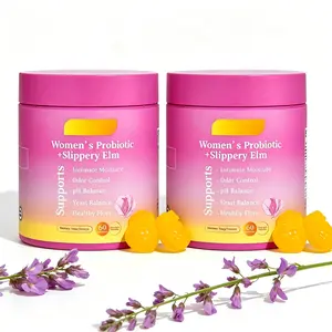 Women's Probiotic Gummies with Slippery Elm Bladder Health Feminine Probiotic Chews Blended Slippery Elm Extract, Women’s Daily Supplement Manage Intimate Odor, Maintain pH Harmony & Improve Vaginal Moisture Comfort, 60 Tropical Pineapple Chews