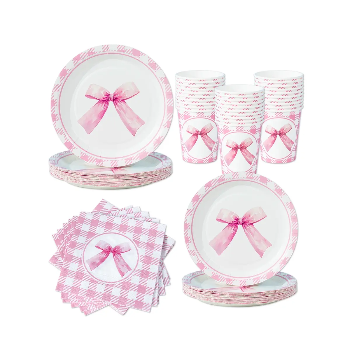 Butterfly Series Disposable Party Supplies Set, Disposable Dinnerware Includes Paper Plates Napkins Cups, Perfect for Guests, Disposable Tableware Set, 25/55/100pcs Available