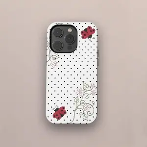 Polka Dot Ladybug Phone Case Cute Y2K Art Kawaii Floral Coquette Case for iPhone 17 16 15 14 13 12 11 Air Promax Plus
