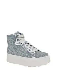 GUESS Female Rhinestone Quattro G High-Top Sneakers