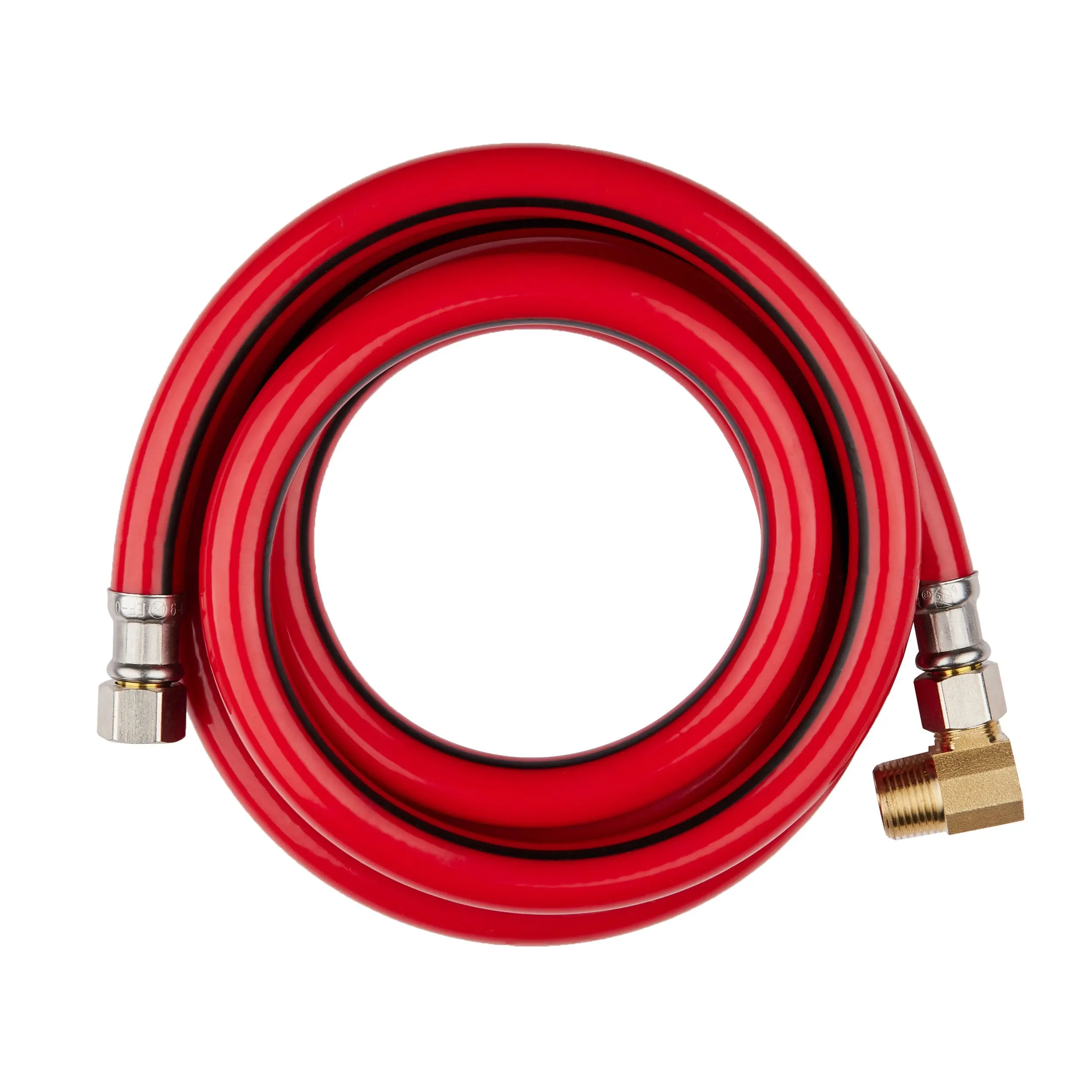 10-Pack 6ft Universal Dishwasher Hose, with Brass Elbow, Red PVC
