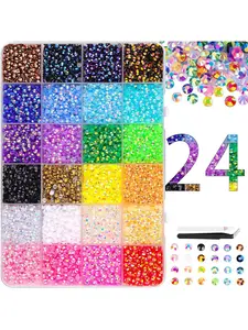 24-Piece Candy Resin Rhinestones, 3mm Ab Color Flat Back Jelly Water Drills, Ideal for DIY Jewelry, Nail Art, Phone Decorations