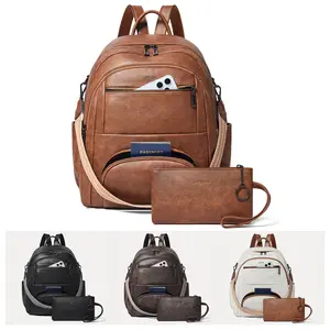 Leresas 35L Vegan Leather Backpacks for Women with Small Wallet & Removable Strap, Carry-On Traveling Backpacks for School, Hiking Overnight Carry Luggage, Laptop Backpacks for Men Backpack Purse, Gift for Her Mom Summervibes