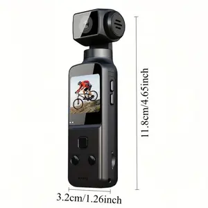 4K HD Video Recording Camera Portable Rechargeable Vlogging Camera 4k Handheld Stabilizer Pocket Action Camera Gimbales 270° Viewing Angle USB Charging 1.33" CMOS