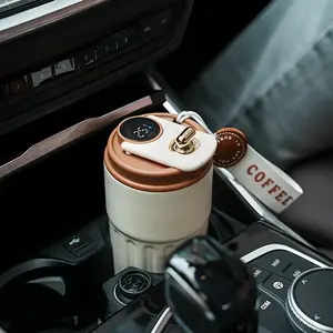 Stainless Steel Travel Mug with Temperature Display - Vacuum Insulated Flasks , Suitable for All Seasons, Ideal Gift for Camping, School, Travel, Mother's Day Gift