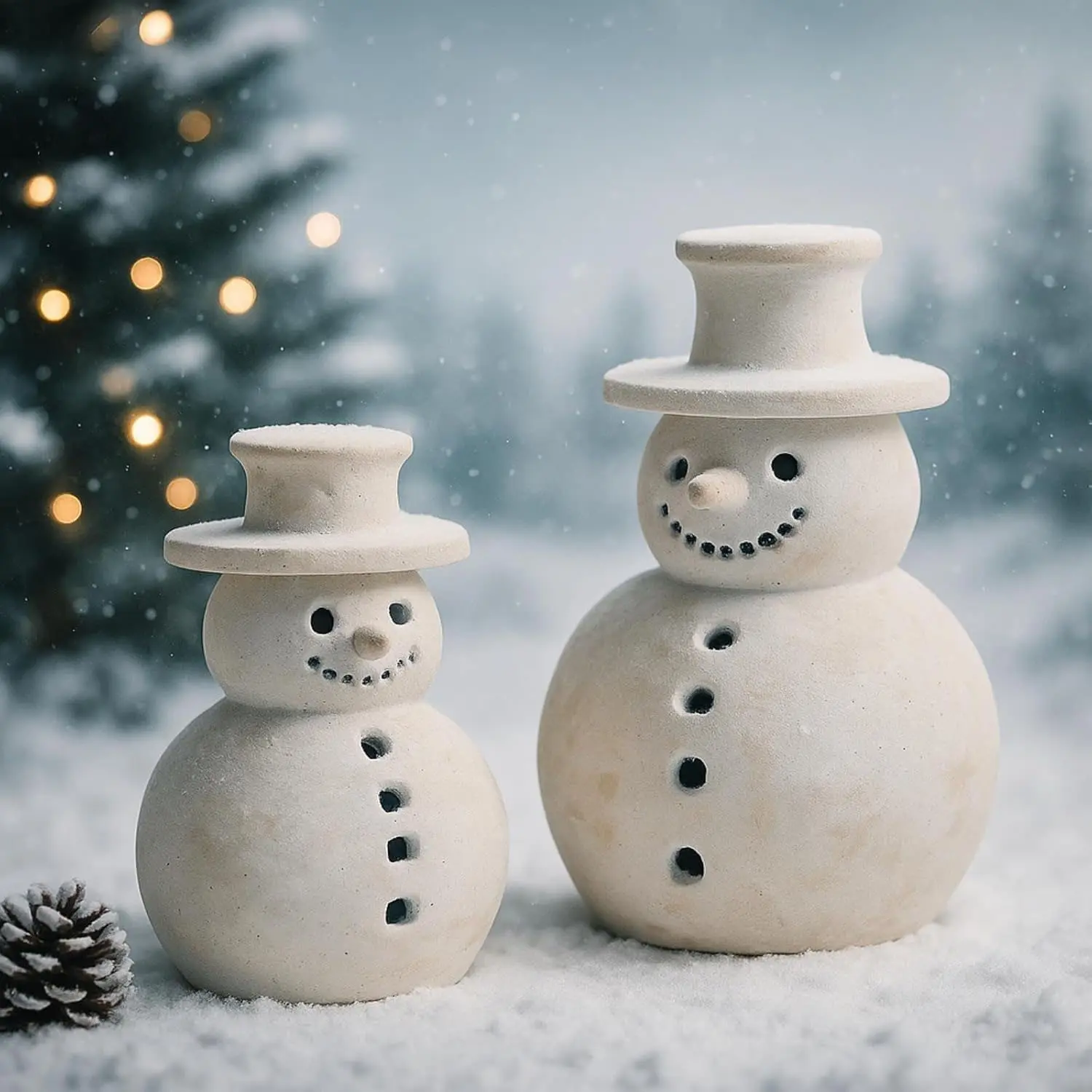Vintage Terracotta Snowman Resin Figurine - Rustic Christmas Decor, Christmas Ornaments, Compact Ornament for Home Shelf Table, Enhances Festive Vibe & Ideal Gift for Family Friends