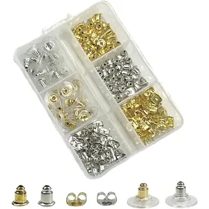 Earring Backs - 6 Styles, 170 Pcs, Hypoallergenic Metal, Bullet Shape Safety Earring Backs Replacements for Studs, Hoops