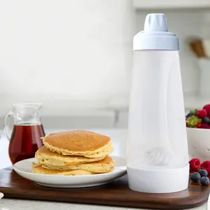 4.5-Cup Pancake Batter Dispenser with BlenderBall - Reusable, No-Mess Mix & Pour Bottle for Waffles, Crepes