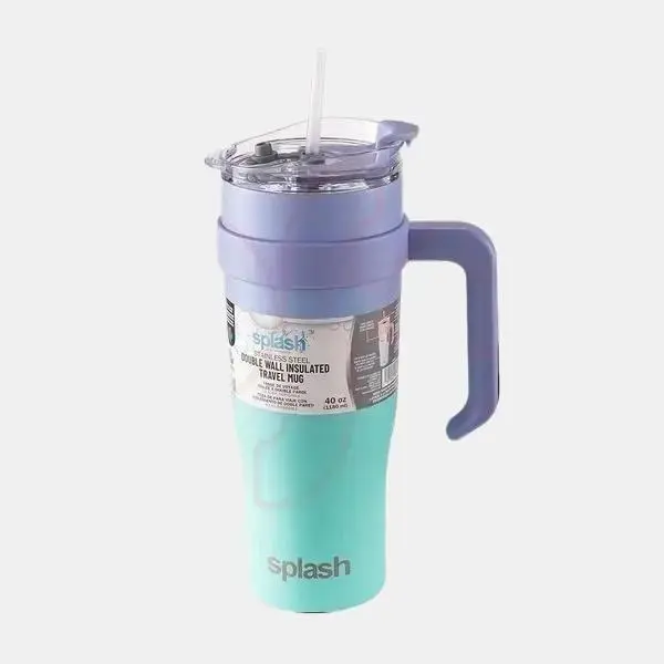 Splash Bottle Stainless Steel Travel Mug 40oz 2 Tone