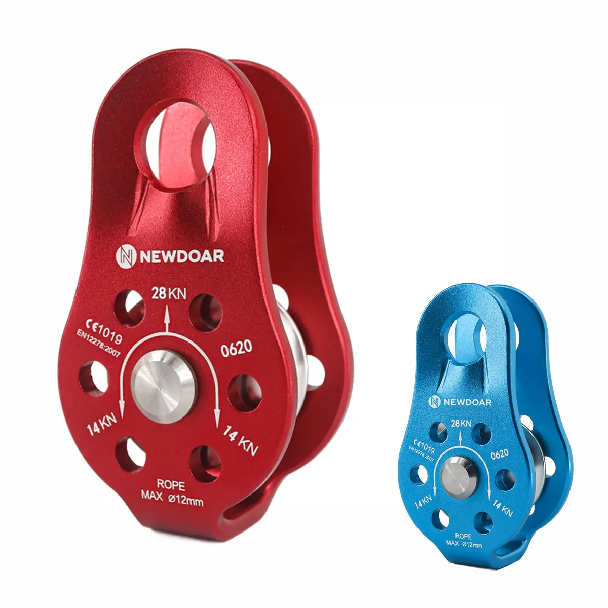 NewDoar 28KN Fixed Plate Micro Pulley - CE Certified Aluminum Alloy Rope Pulley, 0.19 lb, 1.77 inches x 3.2 inches, Compact Lightweight Durable & Versatile for Climbing Emergency Rescue Hauling, Lifting Cargo, Magnesium Aluminum Alloy, Technical Rigging,,