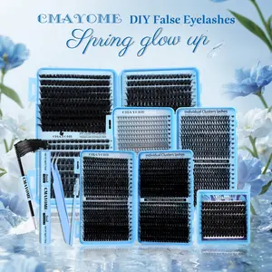 800/621/128 Clusters Thick Individual Lash Kit, 10D-160D Mixed Style False Eyelashes, 8-18mm Mixed Lengths, 3D Natural, Fine and Soft, Beginner-Friendly Lash Kit, Giftable, Suitable for Daily Dates, Parties, Stage Use, Spring Stock-Up